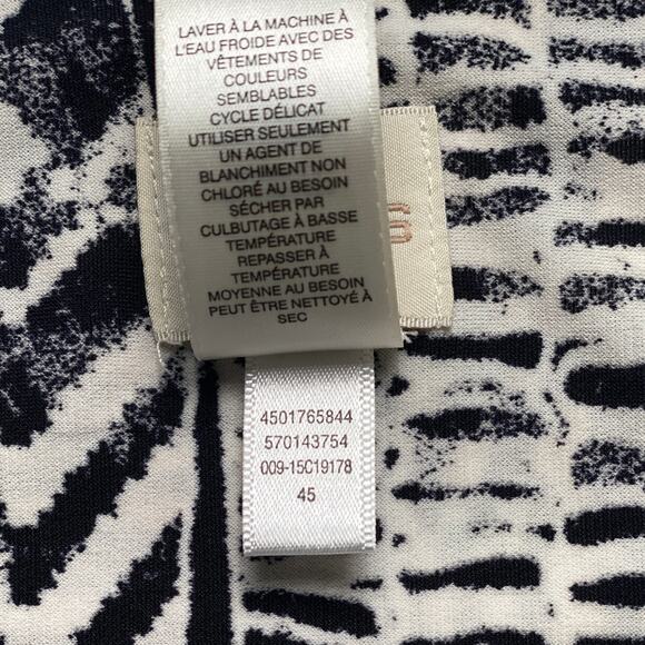 Chico’s Poncho Top Black White Geometric Print Women’s S/M Flowy Blouse - Picture 10 of 13